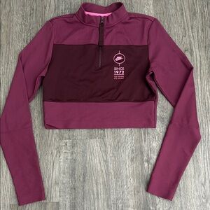 Nike pink and purple Cropped Polo Sweatshirt